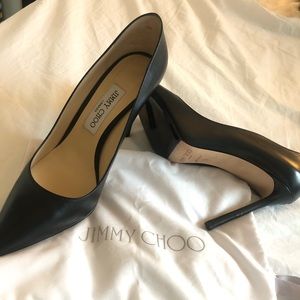 Jimmy Choo Romy Black Leather Pumps